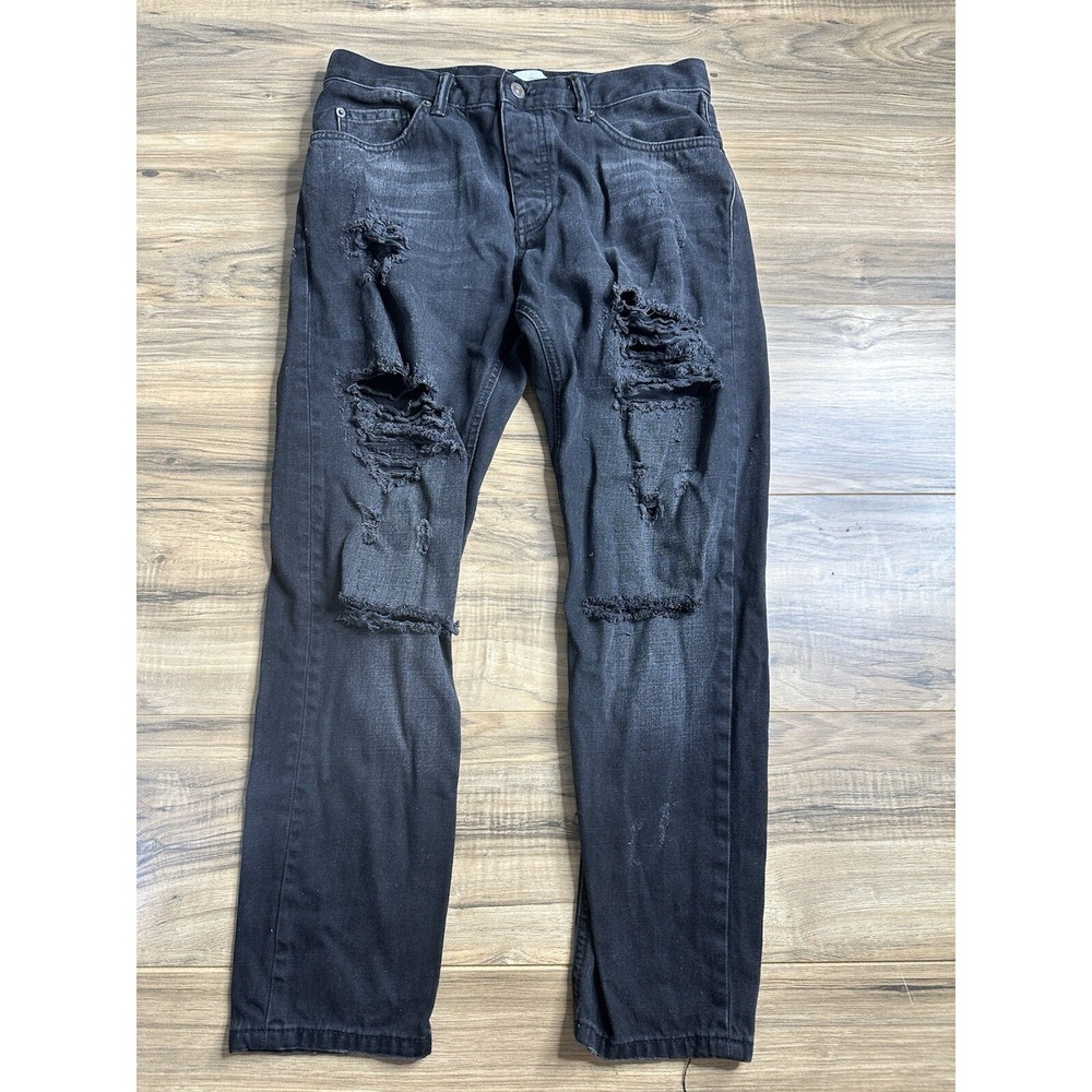 Zara Man Denim Collection‎ Jeans Size 31 Ripped Skinny Jeans Black